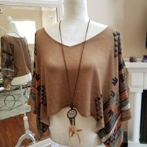 Bohemian top with necklace